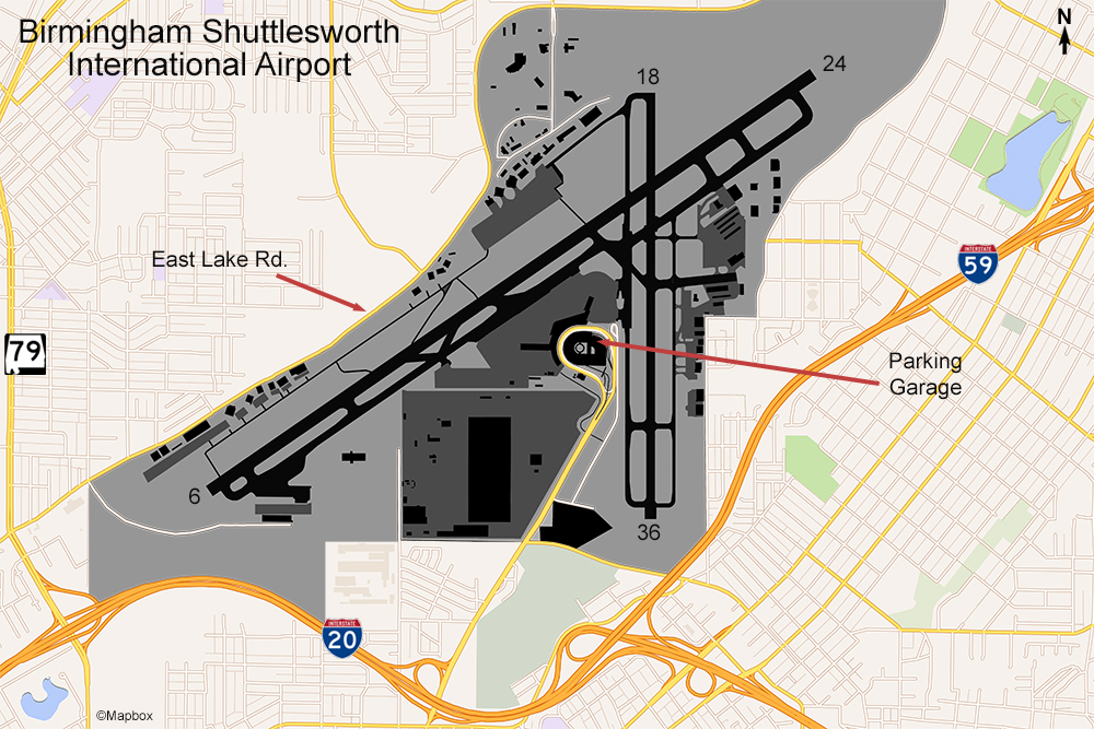 BHM Airport Map