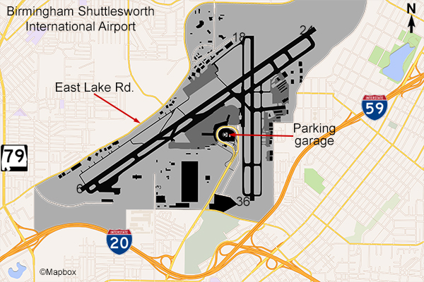 BHM Airport Map